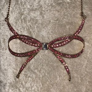 Betsey Johnson Large Pink Bow Necklace